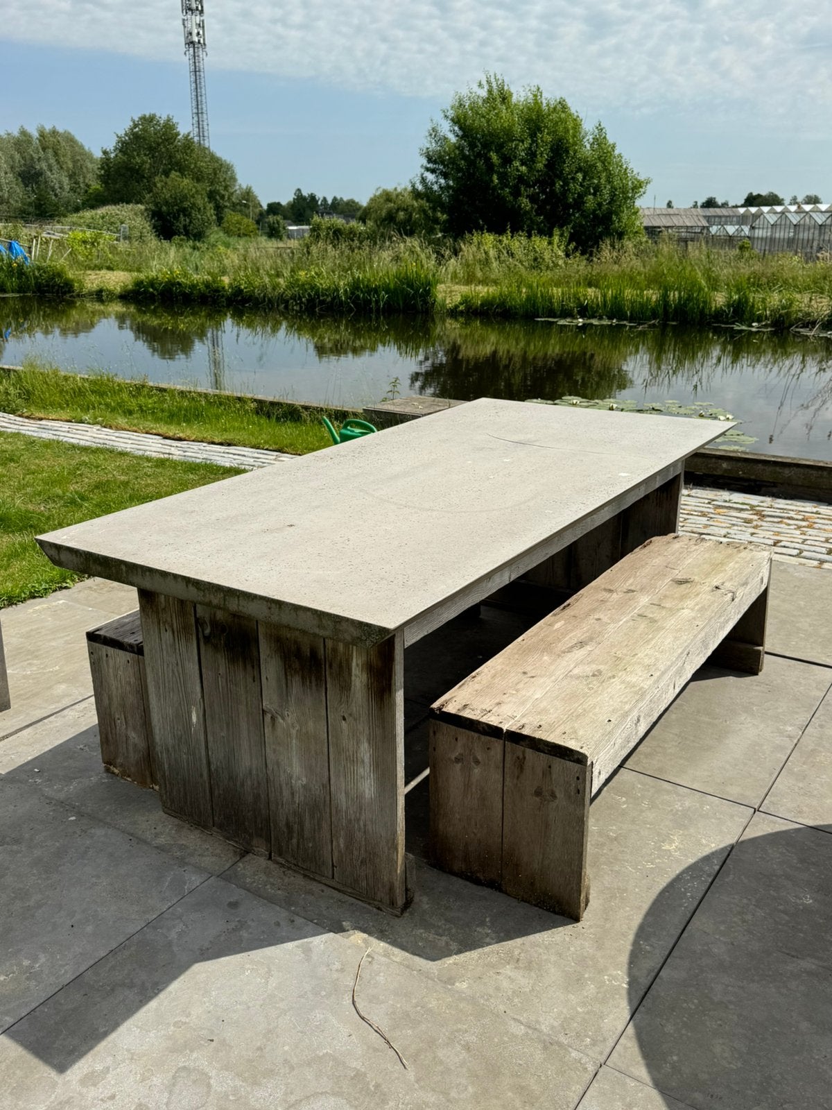 Gratis af te halen, tuintafel + 2 banken, Ophalen, Gebruikt, Rechthoekig, Hout