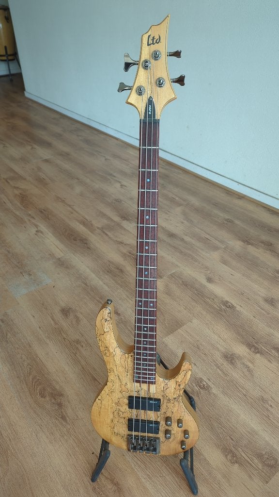ESP LTD B204SM Natural Satin 4 snarige basgitaar, Ophalen, Zo goed als nieuw, Elektrisch