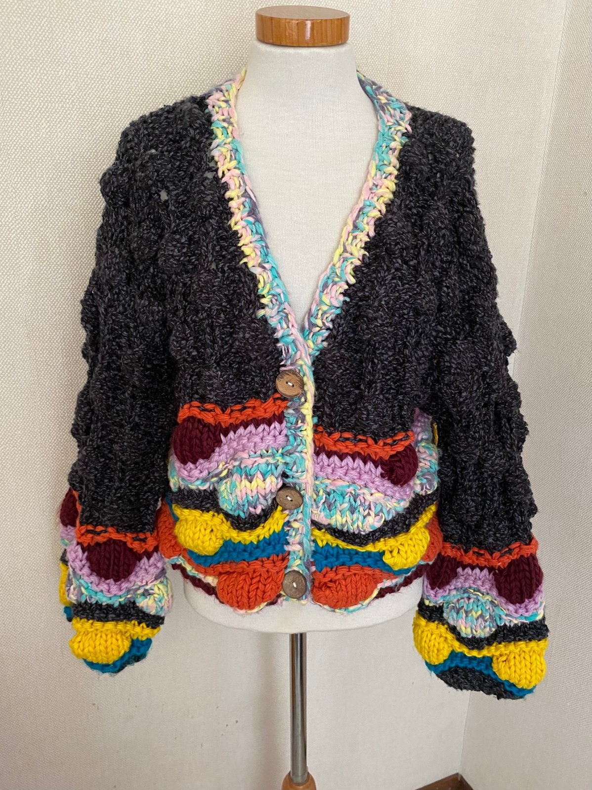 XUNA Chunky Handgebreid Vest, Ophalen of Verzenden, Nieuw, Maat 42/44 (L), Meerkleurig