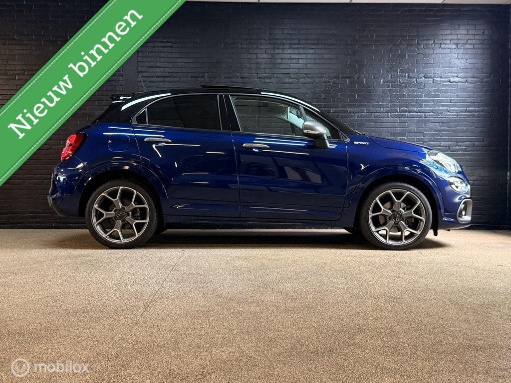 Fiat 500 X 1.5 Hybrid Sport PANO KEYLESS LEDER 1e EIG, Auto's, Fiat, 1380 kg, Gebruikt, Blauw, 500X