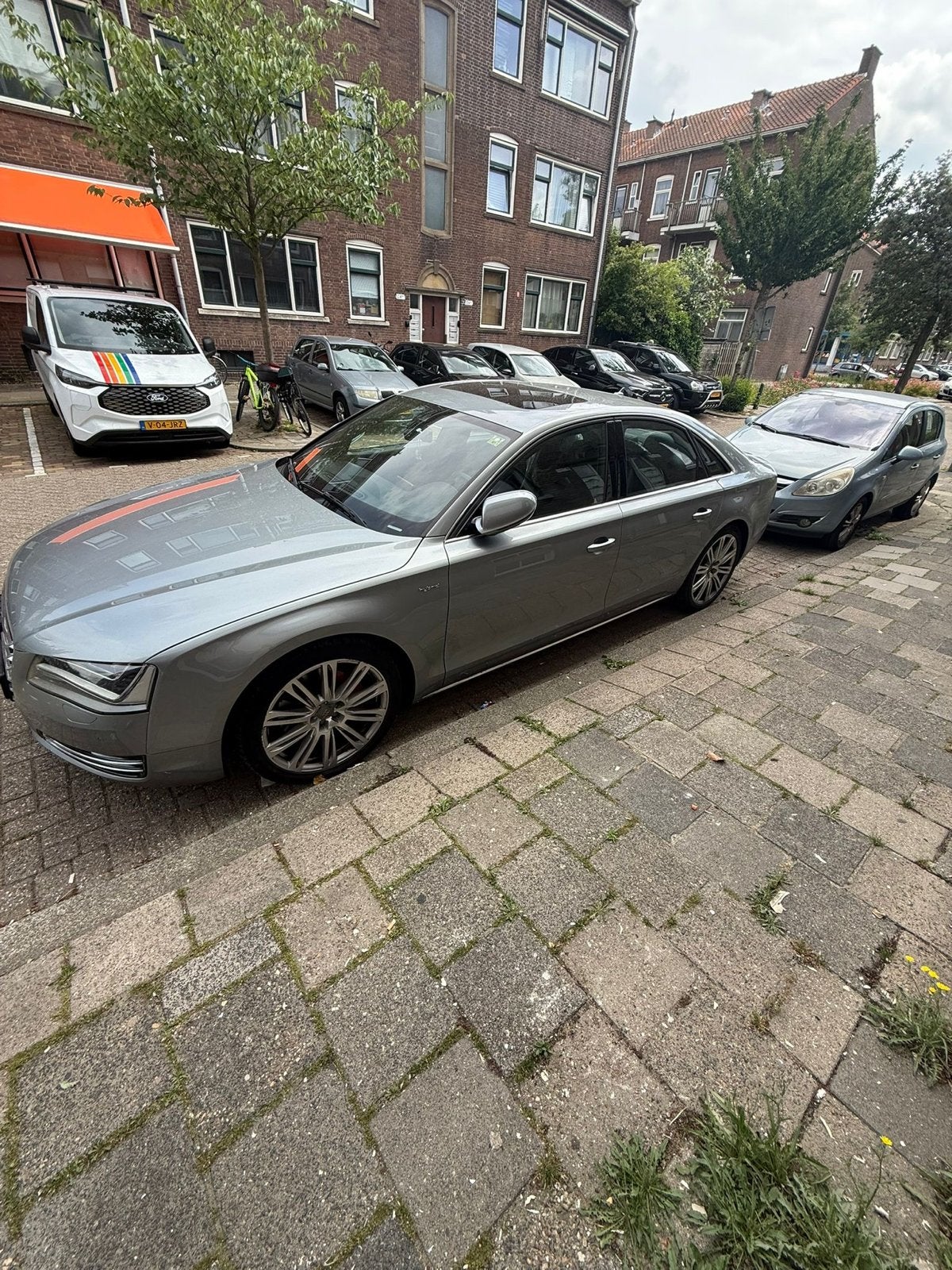 Audi A8 2.0 Tfsi 245pk Hybrid Tiptronic 2013 Grijs, Auto's, Audi, 1984 cc, Origineel Nederlands, Zilver of Grijs, Te koop