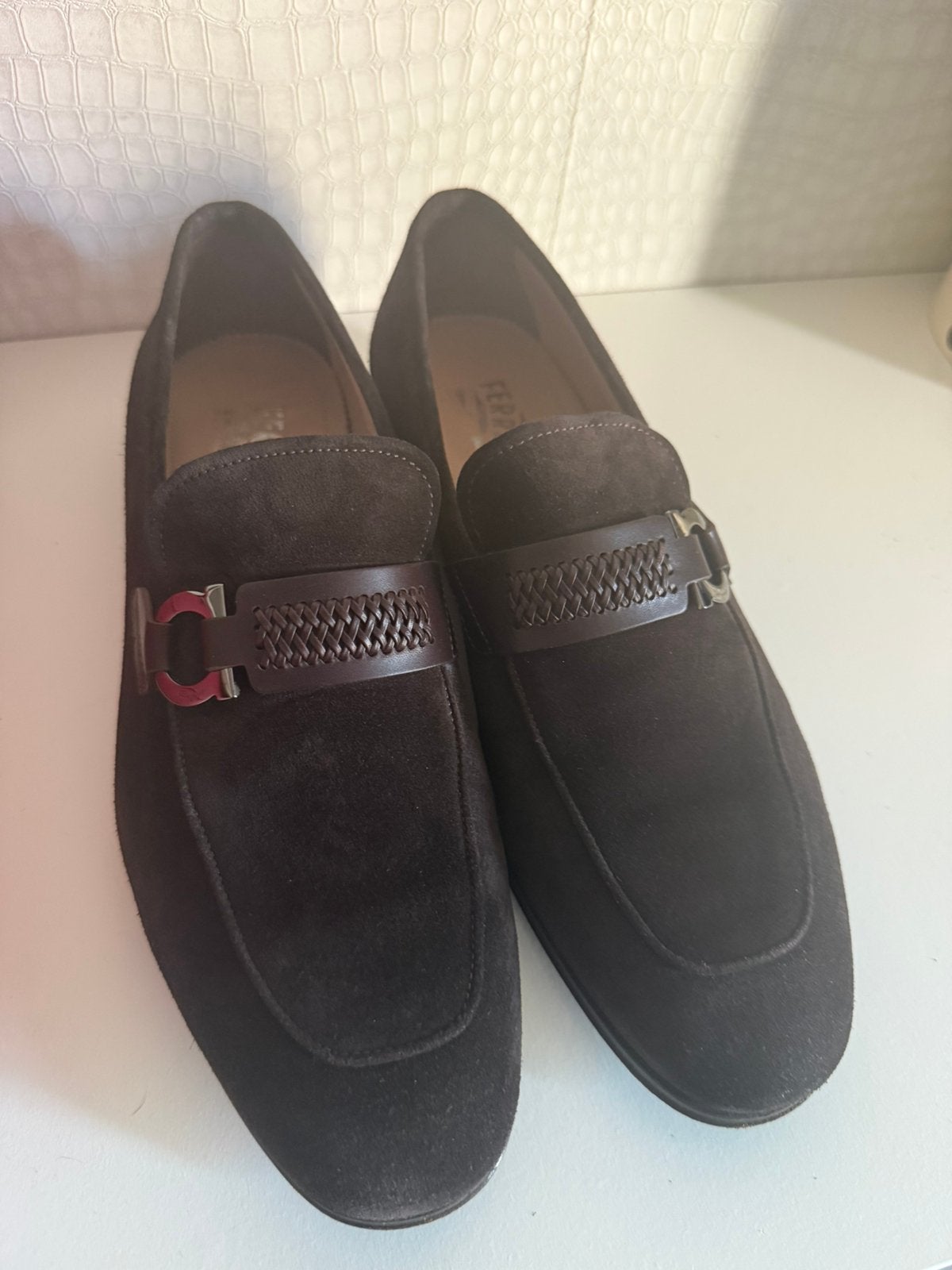 Salvatore Ferragamo Sidney Loafers EU 43,5 US 9.5 Nieuwstaat, Ophalen of Verzenden, Zo goed als nieuw, Bruin, Loafers