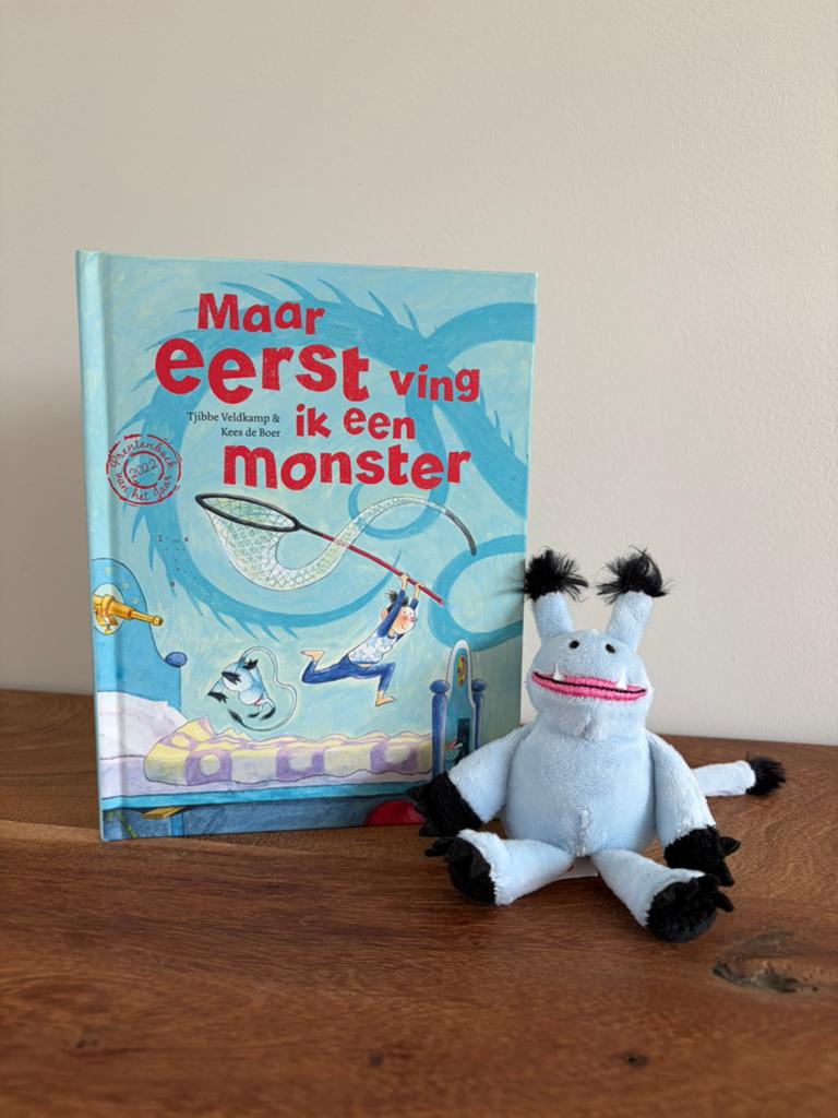 Maar eerst ving ik een monster | met vingerpoppetje, Boeken, Prentenboeken en Plaatjesalbums, Ophalen of Verzenden, Zo goed als nieuw