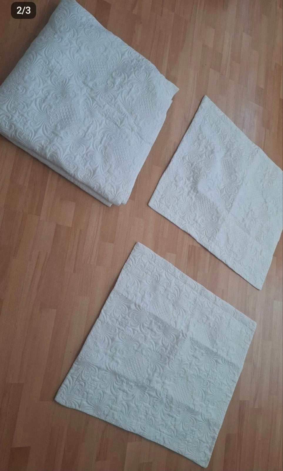 prachtige Set sprei en kussenhoezen 2 stuks, Ophalen of Verzenden, Wit