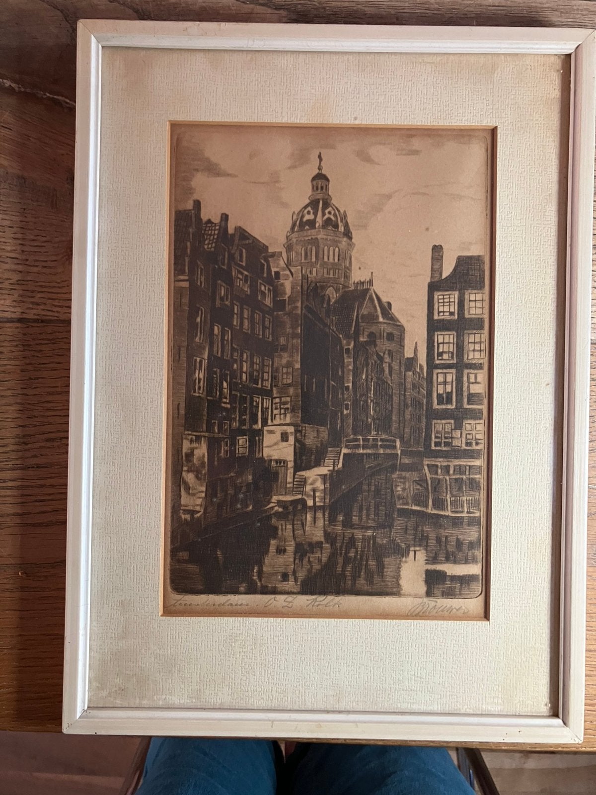 Ets van O.Z Kolk in Amsterdam van Brouwer., Antiek en Kunst, Ophalen of Verzenden