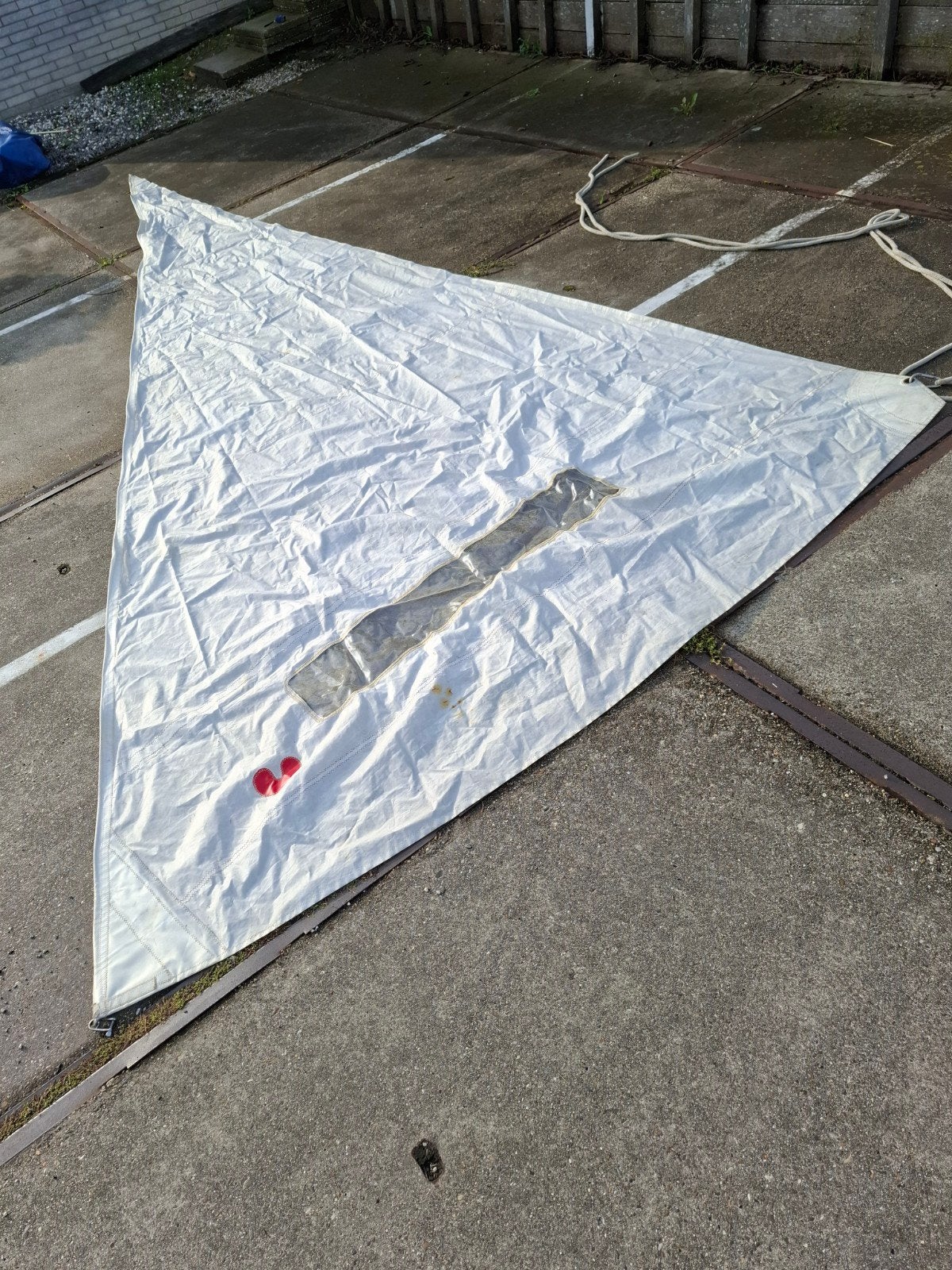 Te koop 3 fokzeilen voor een efsix zeilboot, Ophalen of Verzenden, Gebruikt, Minder dan 15 m²