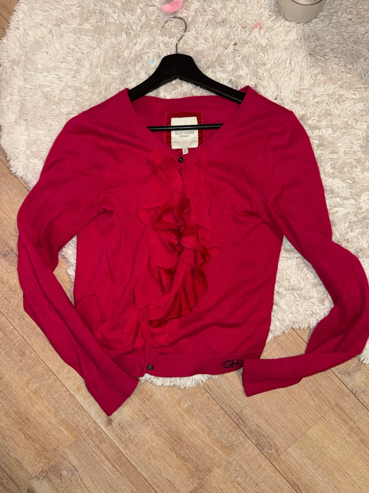 Gilly Hicks roze vestje met ruches, maat M, Ophalen of Verzenden, Gedragen, Maat 38/40 (M), Roze