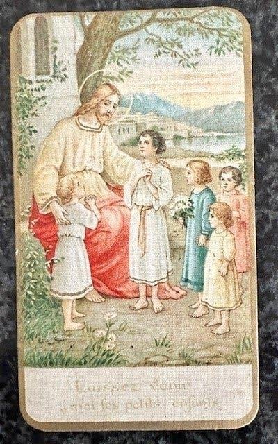 100 jaar oud eerste Heilige communieprentje 28-3-1926 (B9), Ophalen of Verzenden, Zo goed als nieuw, Kaart of Prent, Christendom | Katholiek