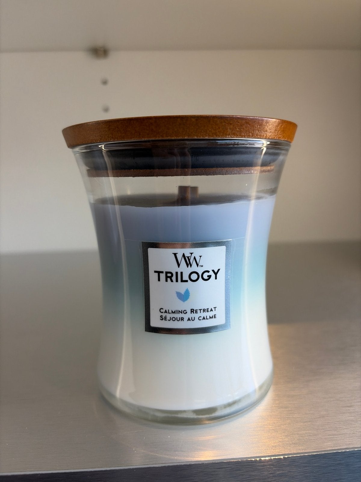Woodwick Trilogy Medium - Calming Retreat Kaars, Meerkleurig, Woodwick, Nieuw, Ophalen of Verzenden