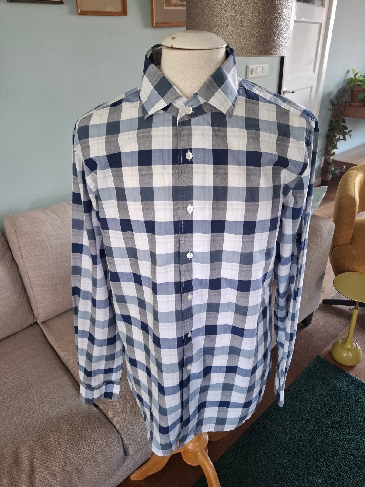 Corneliani overhemd maat L, Kleding | Heren, Corneliani, Blauw, Ophalen of Verzenden, Zo goed als nieuw