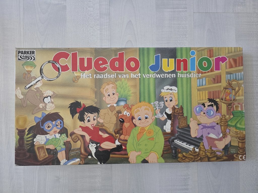 Cluedo Junior - het verdwenen huisdier  (vintage), Een of twee spelers, Ophalen of Verzenden, Zo goed als nieuw, Parker