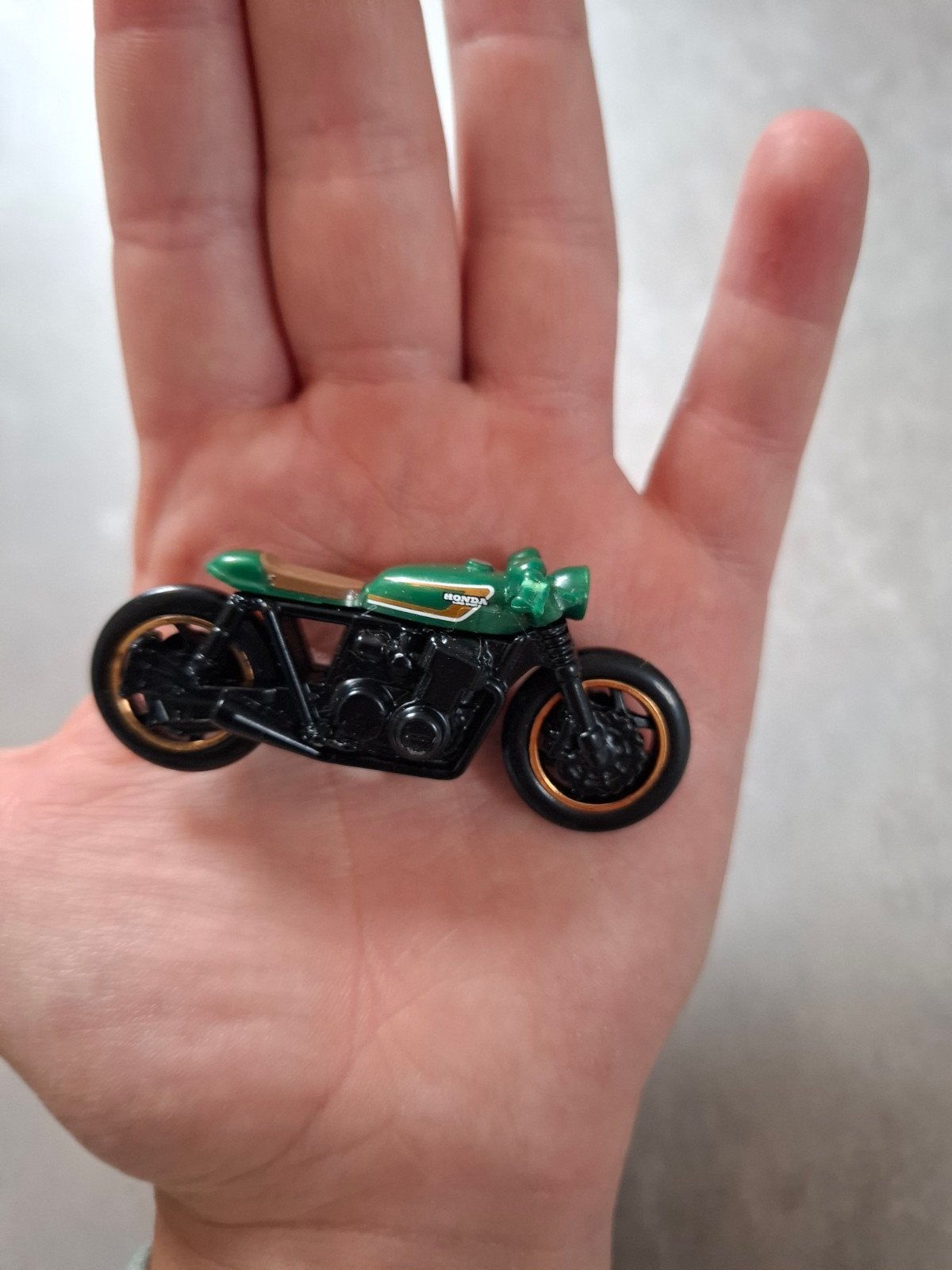 Honda miniatuur motorfiets - groen, Ophalen of Verzenden, Zo goed als nieuw