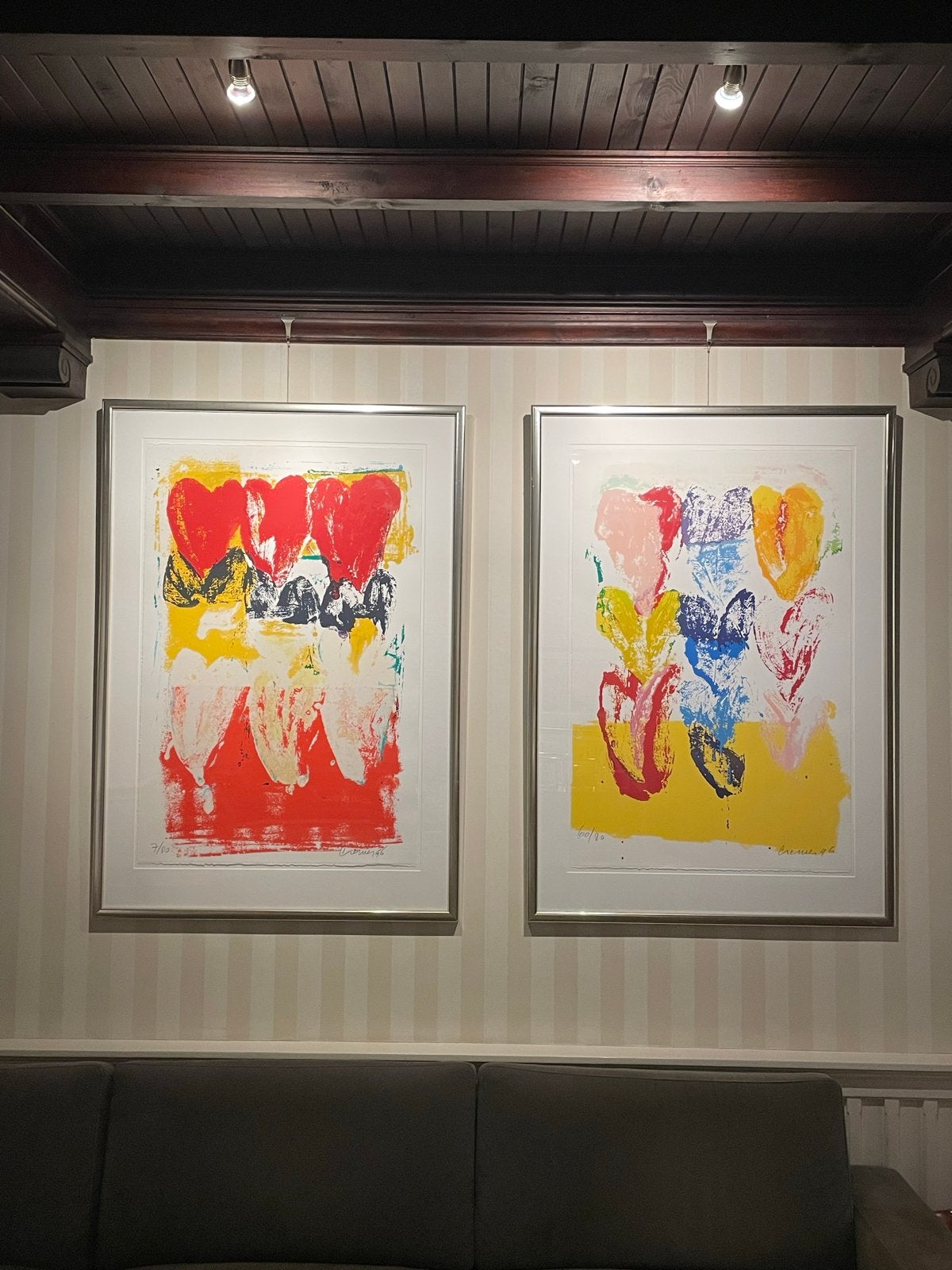 Jan Cremer -Twee zeefdrukken-  Nine Tulips Yellow & Red 1996, Gelimiteerde oplage, Ophalen, Dieren en Natuur, Zeefdruk