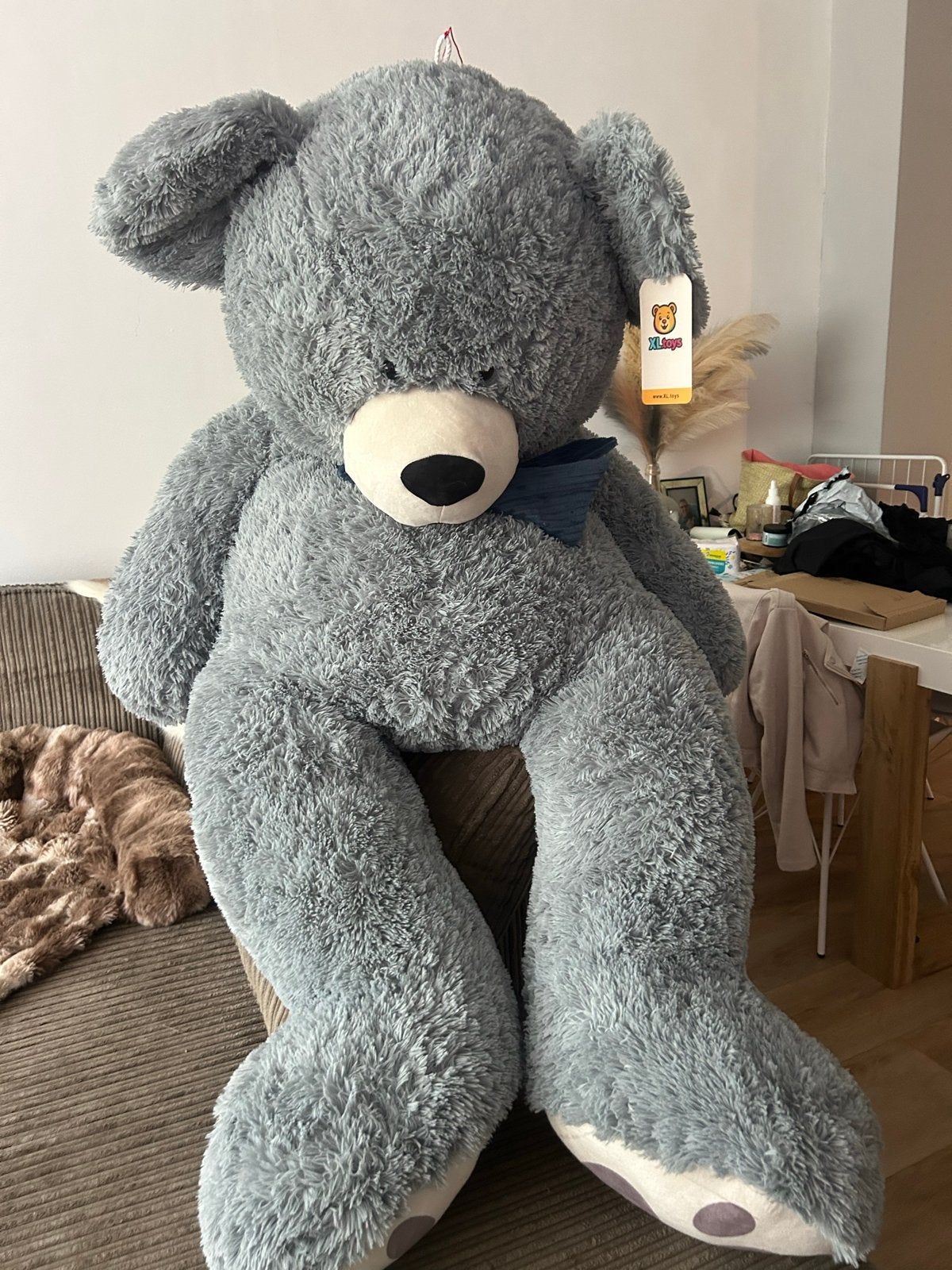 DIT WEEKEND OPHALEN 25eu teddybeer met strik pluche toyXXXXL, Kinderen en Baby's, Speelgoed | Knuffels en Pluche, Ophalen, Overige merken