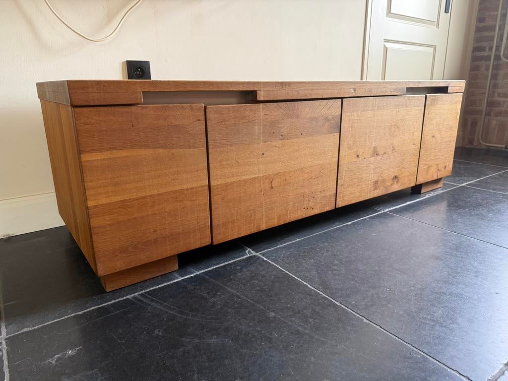 Houten dressoir kast, Ophalen, 150 tot 200 cm, Landelijk, 50 tot 75 cm