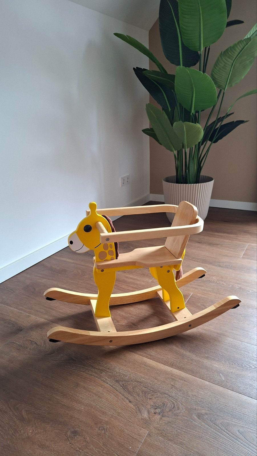 Houten Schommelpaard Giraffe, Ophalen, Zo goed als nieuw