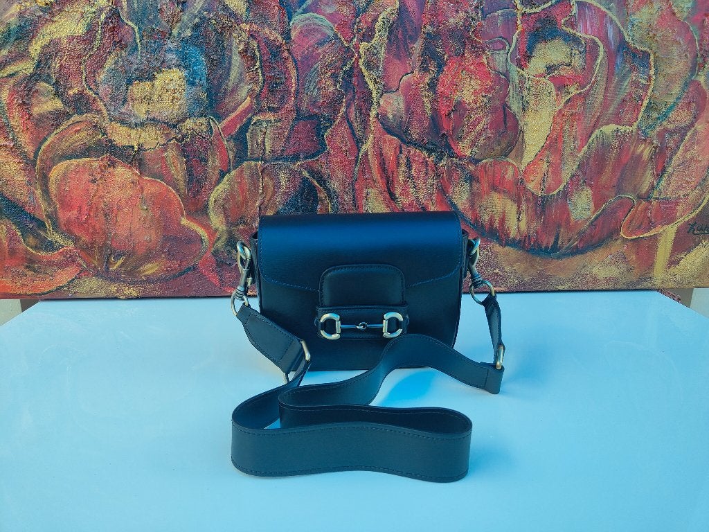 Handgemaakte Italiaanse leren tas, Verzenden, Nieuw, Zwart, Handtas