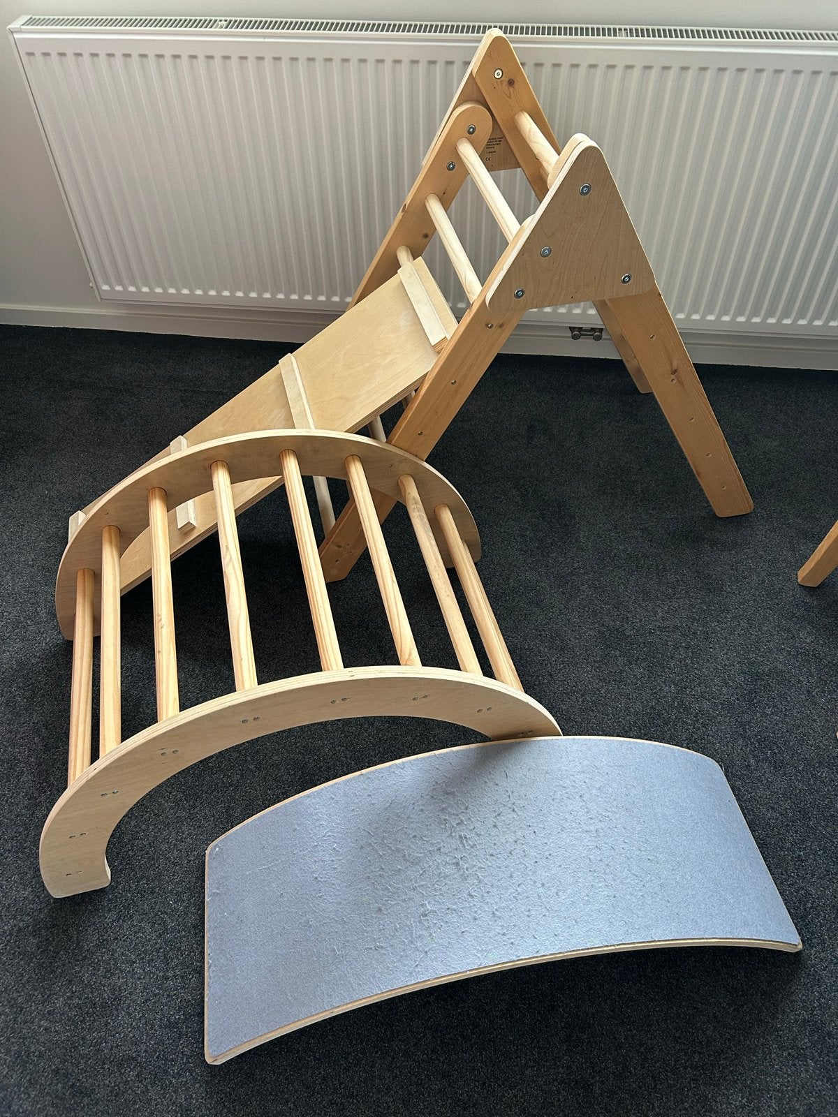 Houten klimdriehoek, wobbel, klimboig en Glijbaan Kinderen, Kinderen en Baby's, Speelgoed | Houten speelgoed, Ophalen, Zo goed als nieuw