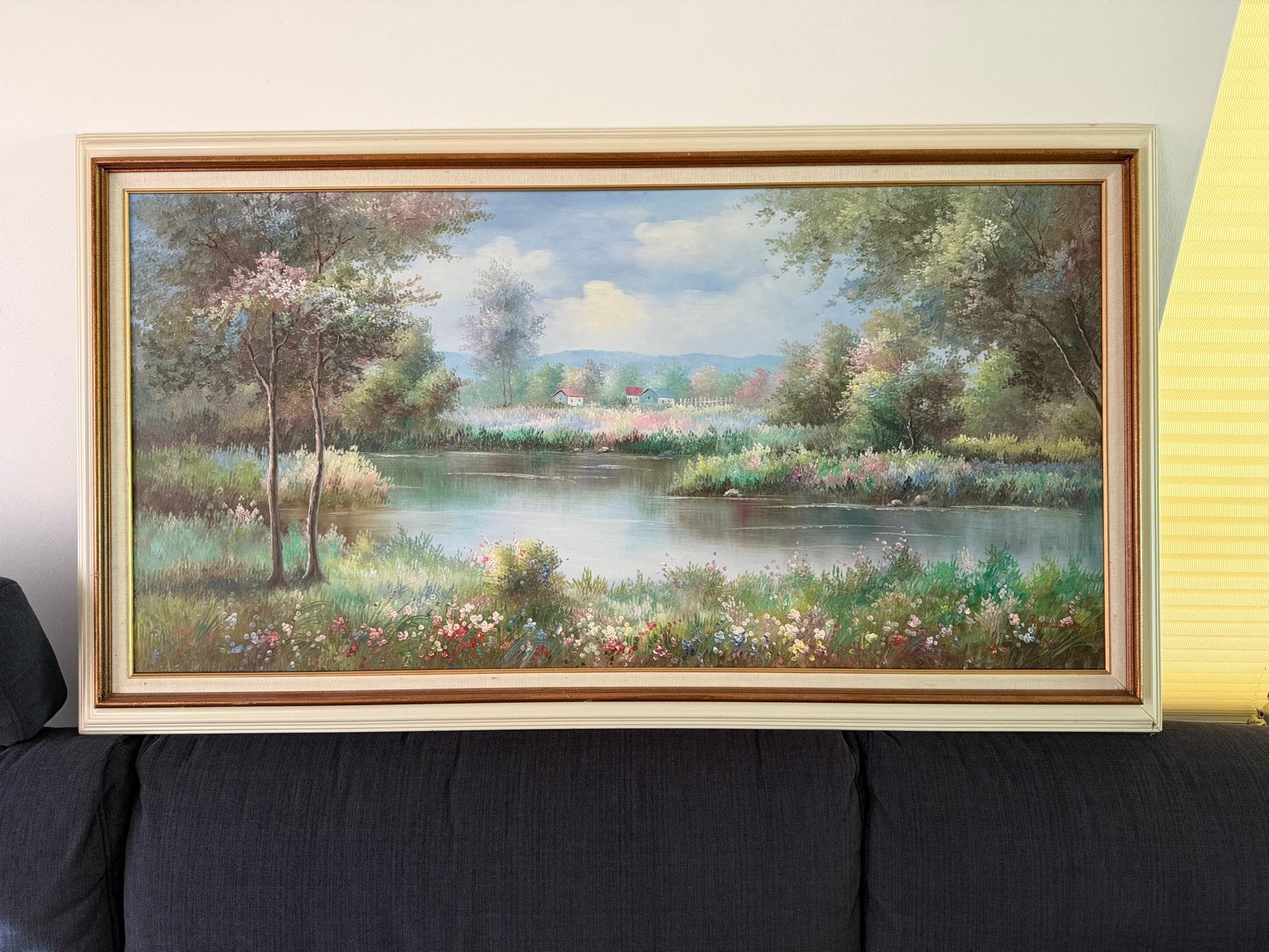 Schilderij inclusief lijst: Landschap, Ophalen, Doek, Realistisch, Landschap