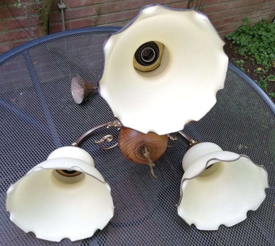 Klassieke Hanglamp met 3 lichtpunten, Huis en Inrichting, Ophalen, Zo goed als nieuw