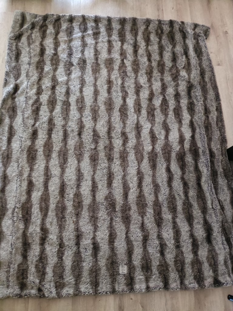 Deken 180x210 bruin bont, Ophalen of Verzenden, Zo goed als nieuw, Deken