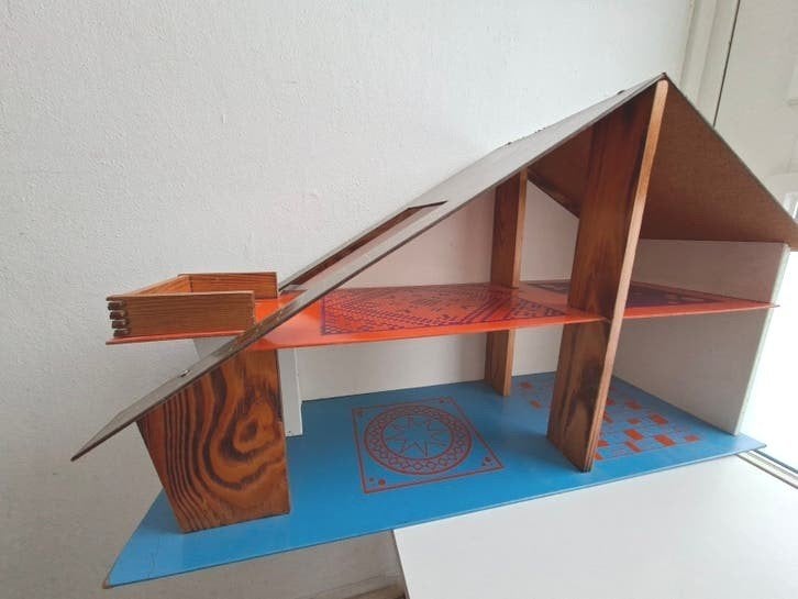 Vintage Poppenhuis met Meubels - Jaren '70, Ophalen, Poppenhuis