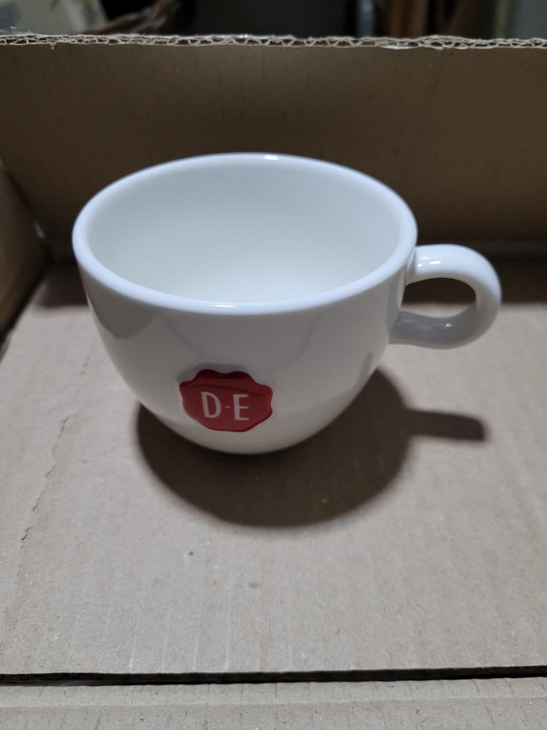 Douwe Egberts Cappuccino Kopjes - Set van 12 (240 ML), Keramiek, Nieuw, Ophalen of Verzenden, Effen