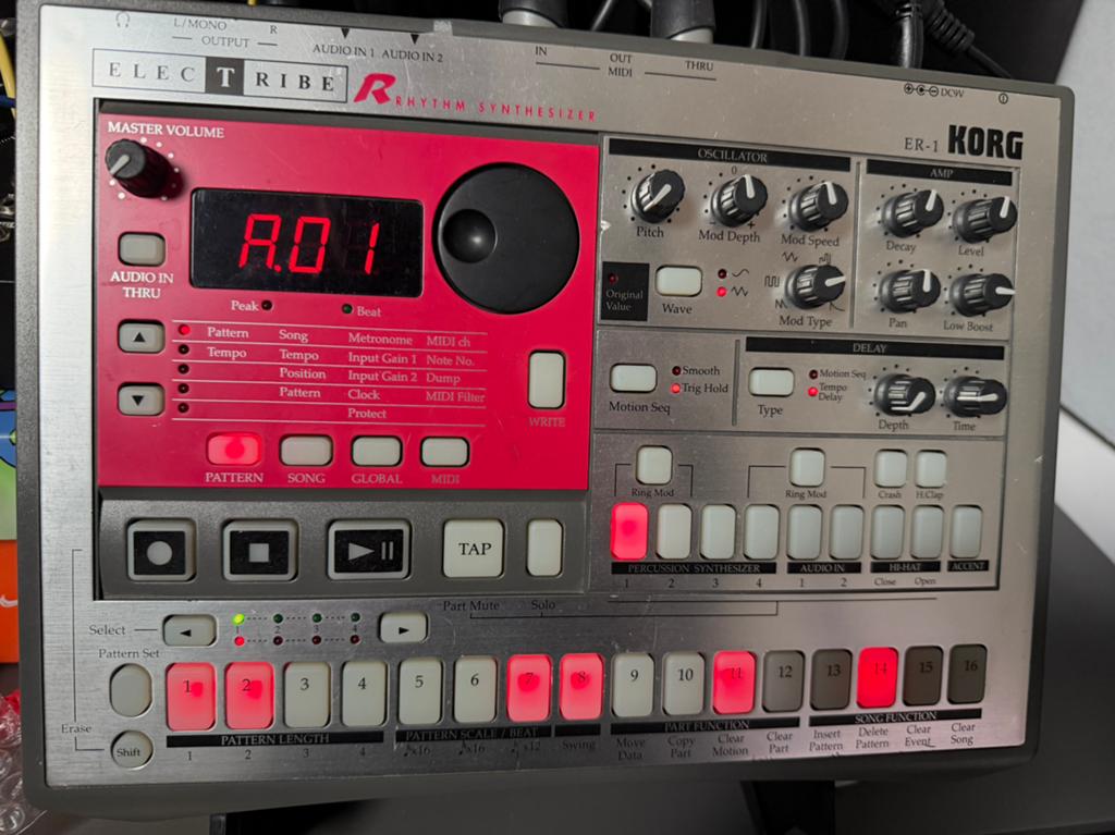 Korg Electribe ER-1 Drum Synthesizer, Muziek en Instrumenten, Synthesizers, Zo goed als nieuw, Overige aantallen, Korg, Ophalen