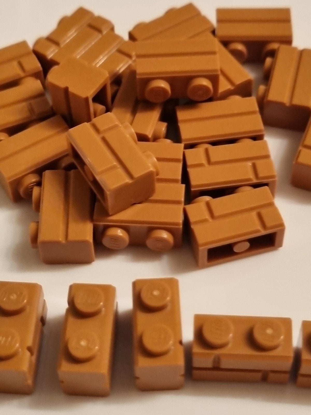 25 nieuwe lego muursteen 1x2 (98283) medium nougat, Ophalen, Overige thema's, Lego, Nieuw
