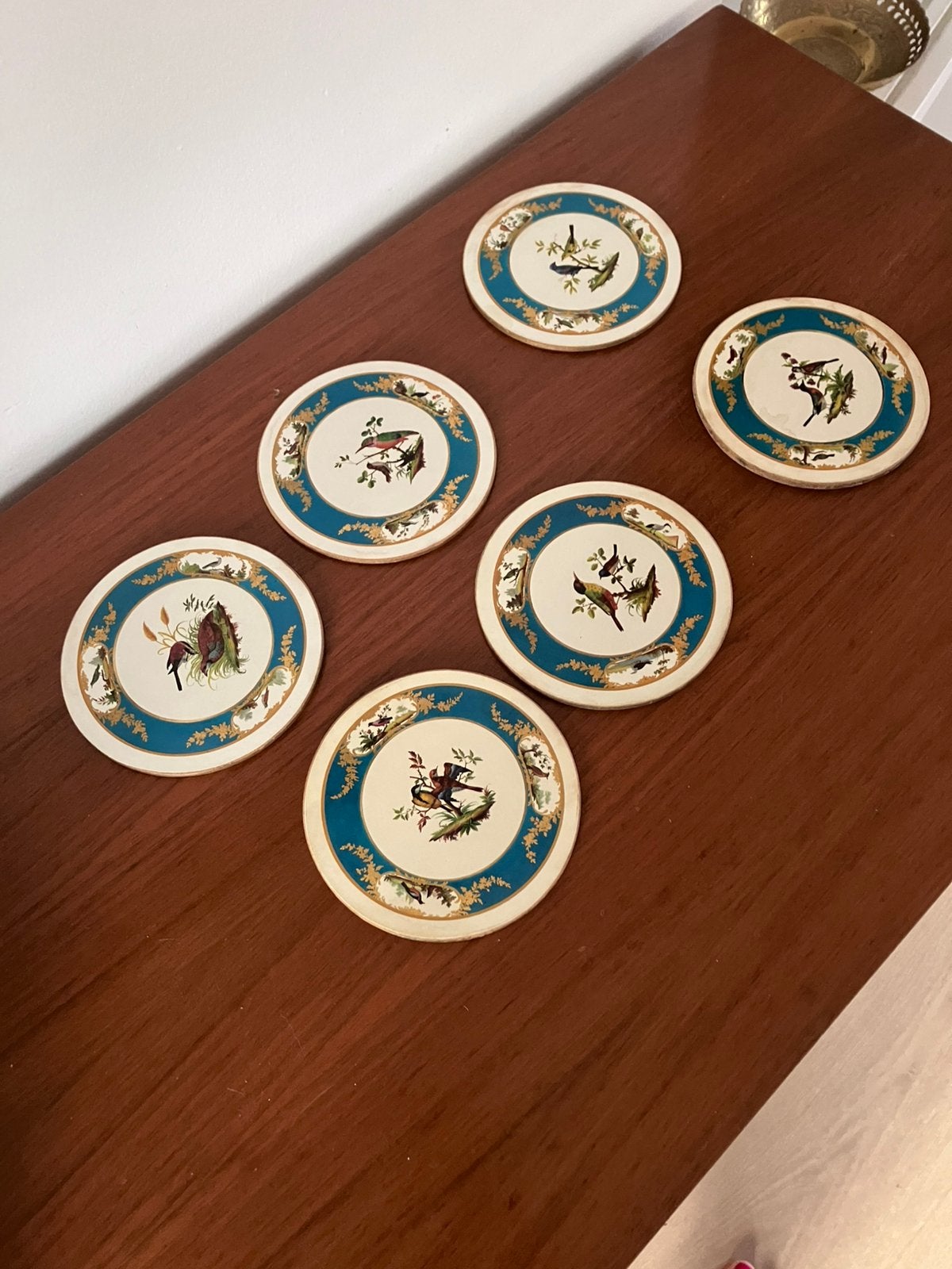 Vintage Clover Leaf onderzetters vogels (6 stuks), Huis en Inrichting, Woonaccessoires | Onderzetters, Kurk, Glasonderzetter, Meerkleurig