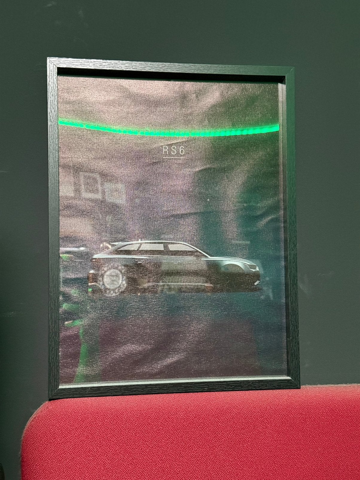 Audi RS6 Poster in Zwarte Fotolijst – Wanddecoratie, Ophalen of Verzenden, Zo goed als nieuw