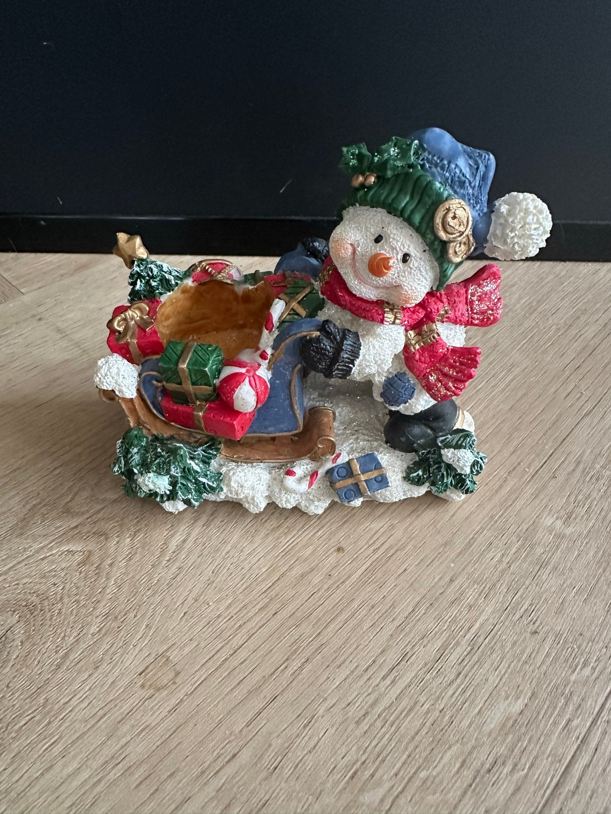 Waxinelichtjes houder - Sneeuwpop, Diversen, Kerst, Ophalen of Verzenden, Gebruikt