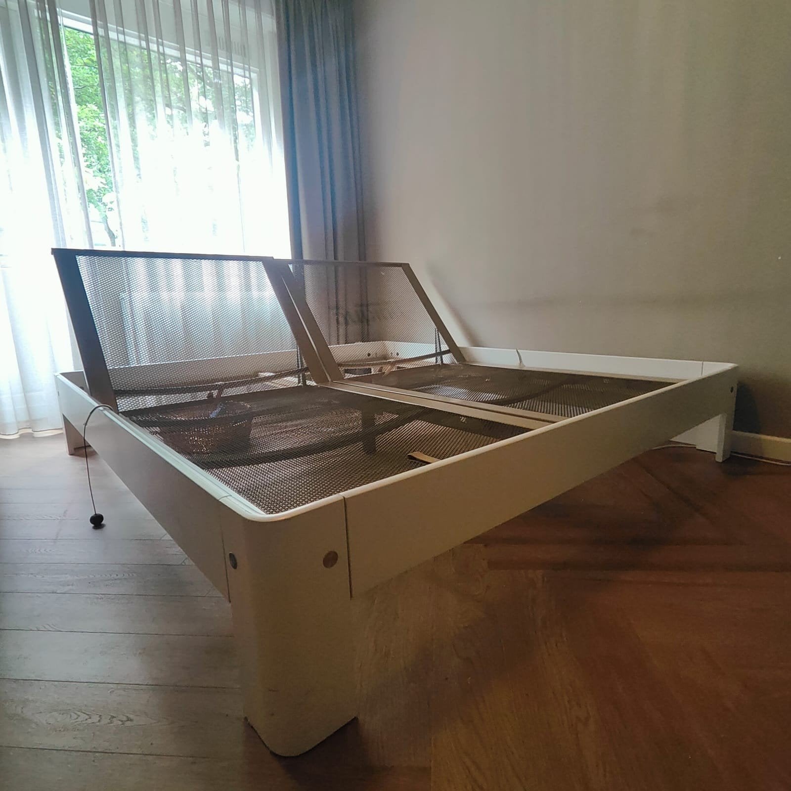 Auping Auronde bed wit met verstelbare bedbodems, Ophalen, Wit, Tweepersoons, 180 cm