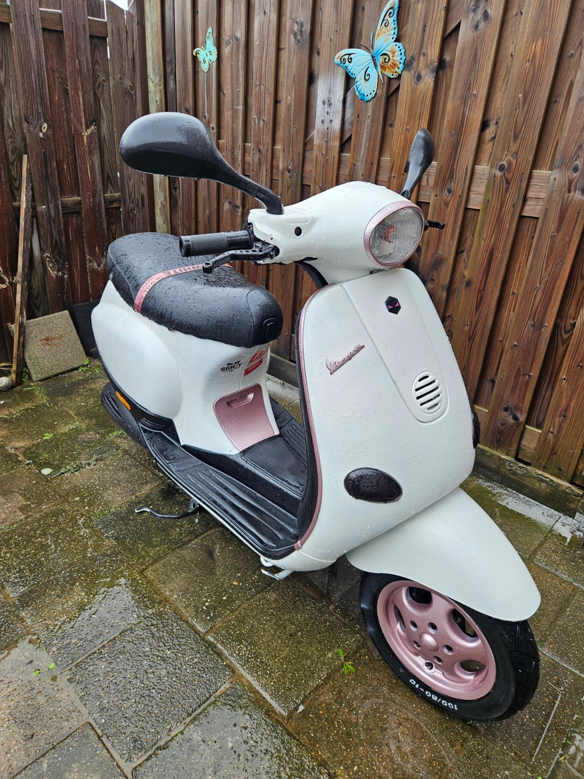 Custom piaggio Vespa ET2 wit/roze, Ophalen, Tweetakt, Overige modellen, 70 cc
