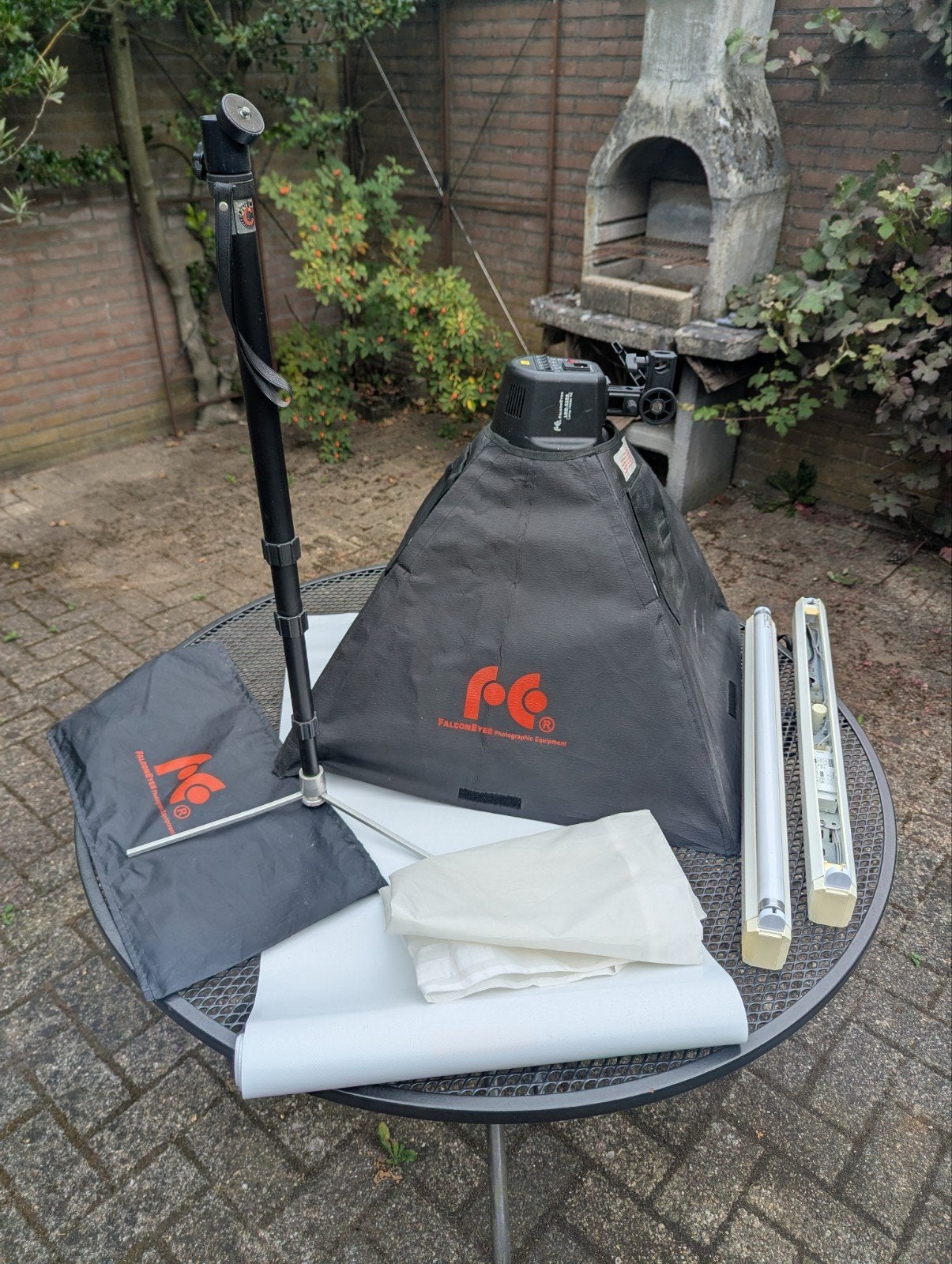softbox Falcon eyes 1 poot statief en 2 verlichtingarmaturen, Ophalen of Verzenden, Gebruikt, Overige merken