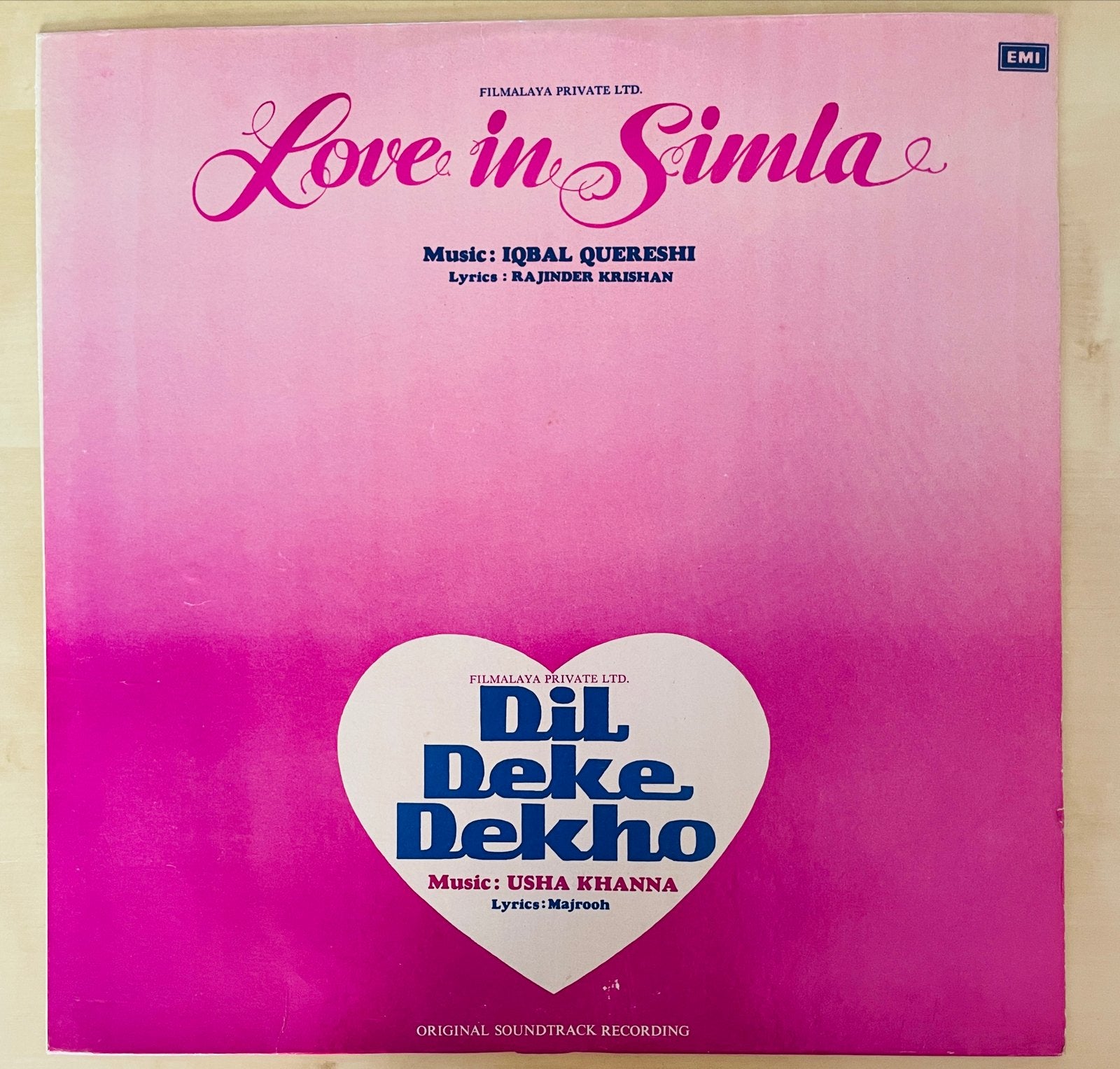 Dil Deke Dekho / Love in Simla - Indiase Soundtrack LP, Cd's en Dvd's, LP, Gebruikt, Ophalen of Verzenden, 12 inch