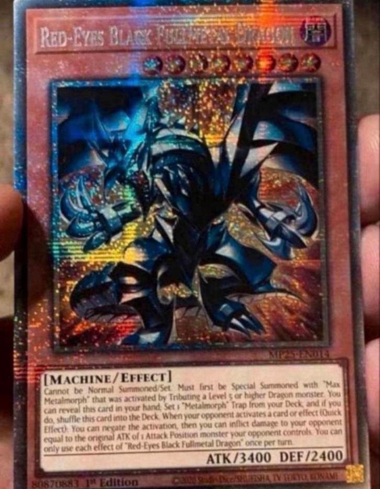 Yu-Gi-Oh!Red Eyes Black Fullmetal Dragon MP25 Starlight Rare, Ophalen of Verzenden, Zo goed als nieuw, Foil