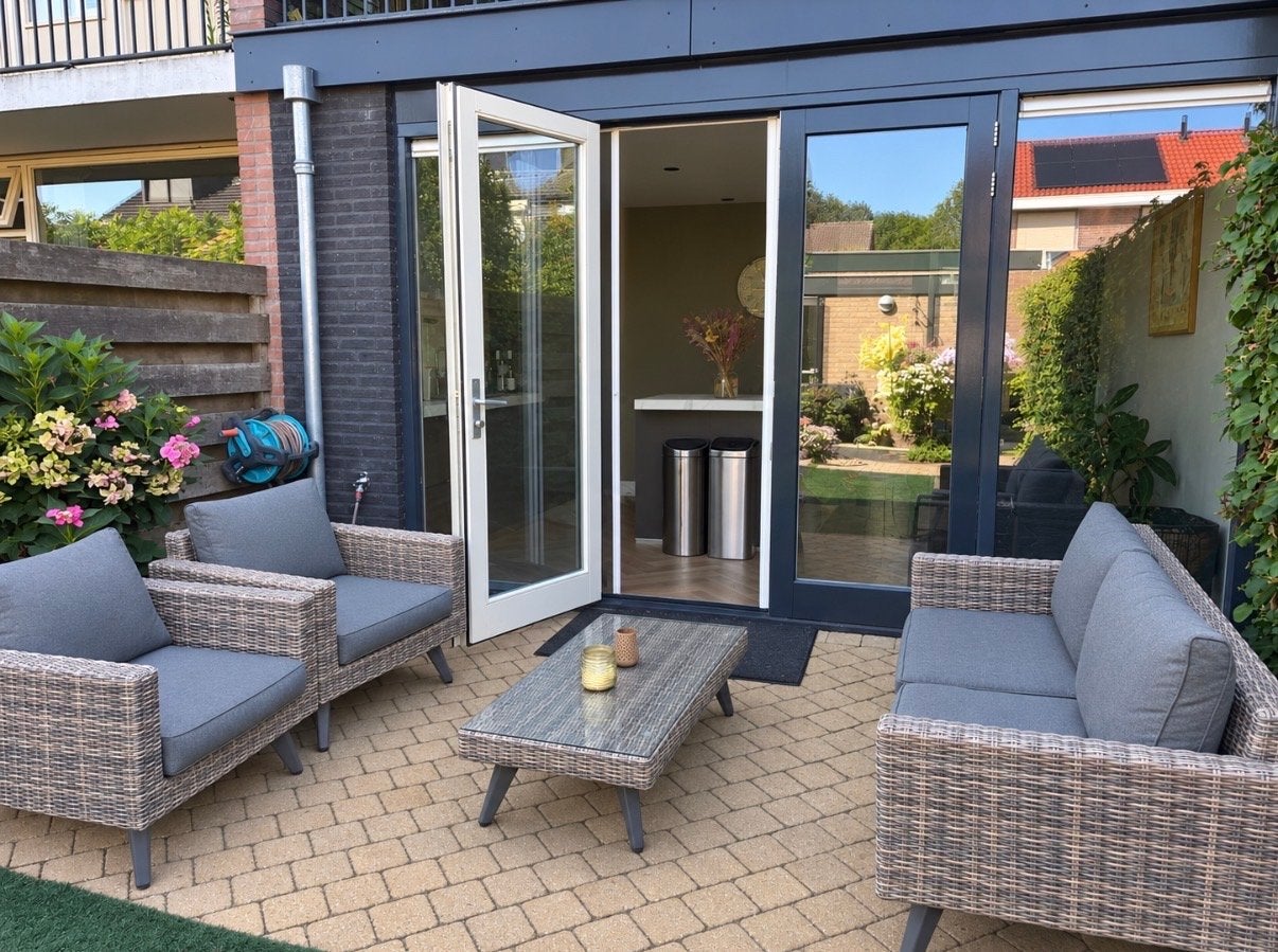 Loungeset Garden Impressions Wicker Grijs MOOI, 4 zitplaatsen, Gebruikt, Ophalen of Verzenden, Loungeset