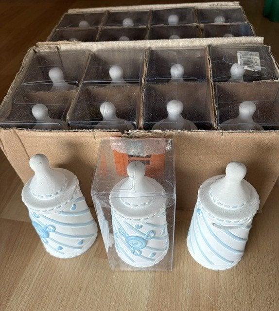 19 stuks spaarpot baby fles blauw samen, Ophalen of Verzenden, Nieuw