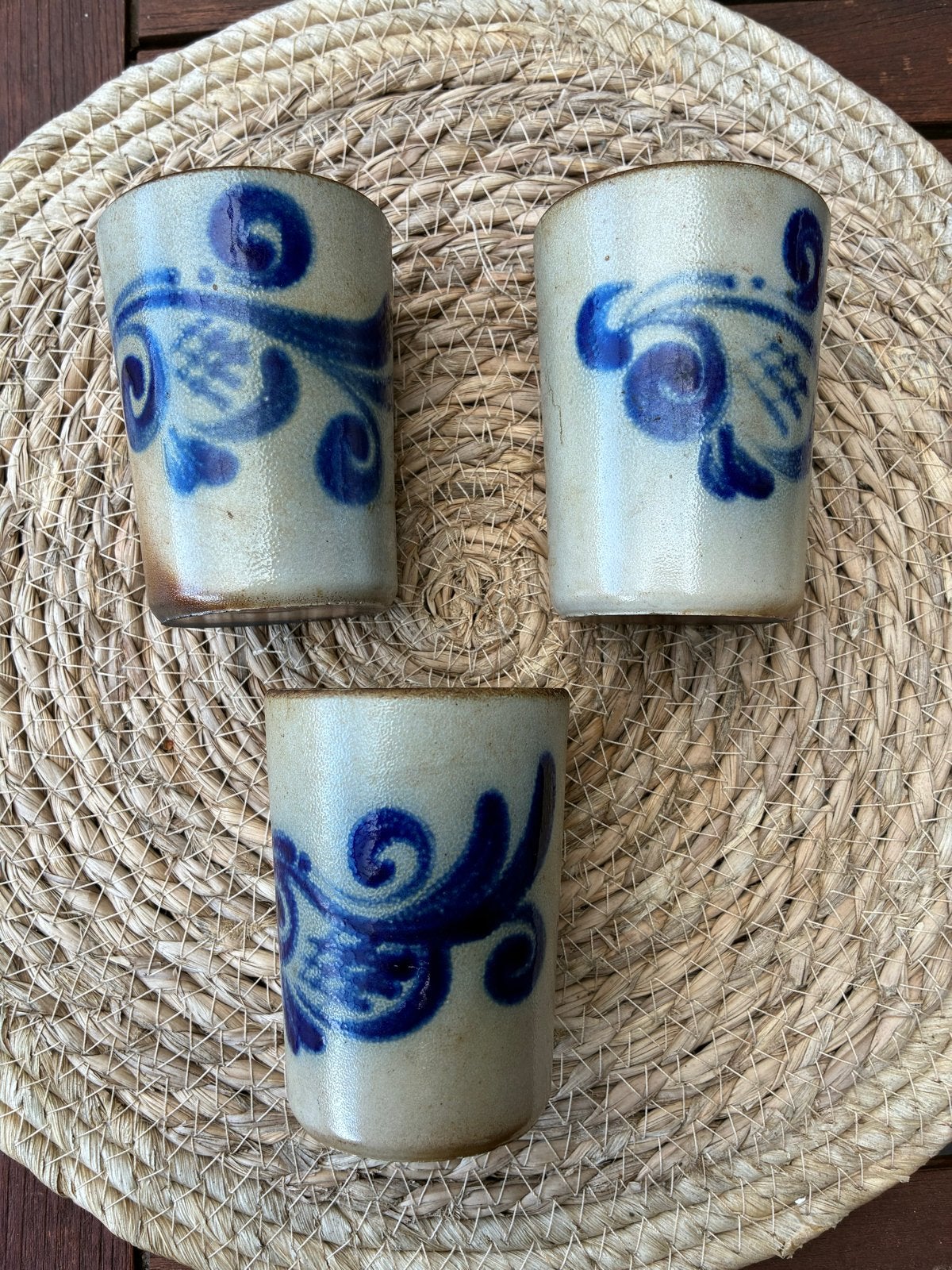 Set van 3 Goebel Merkelbach zoutglazuur bekers, Ophalen of Verzenden