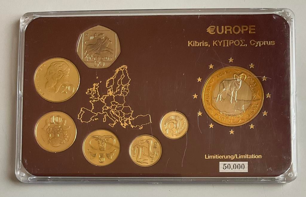 Prueba Munten  CYPRUS  7 Versch. UNC Munten div. jaartallen., Ophalen of Verzenden, Overige materialen, Buitenland