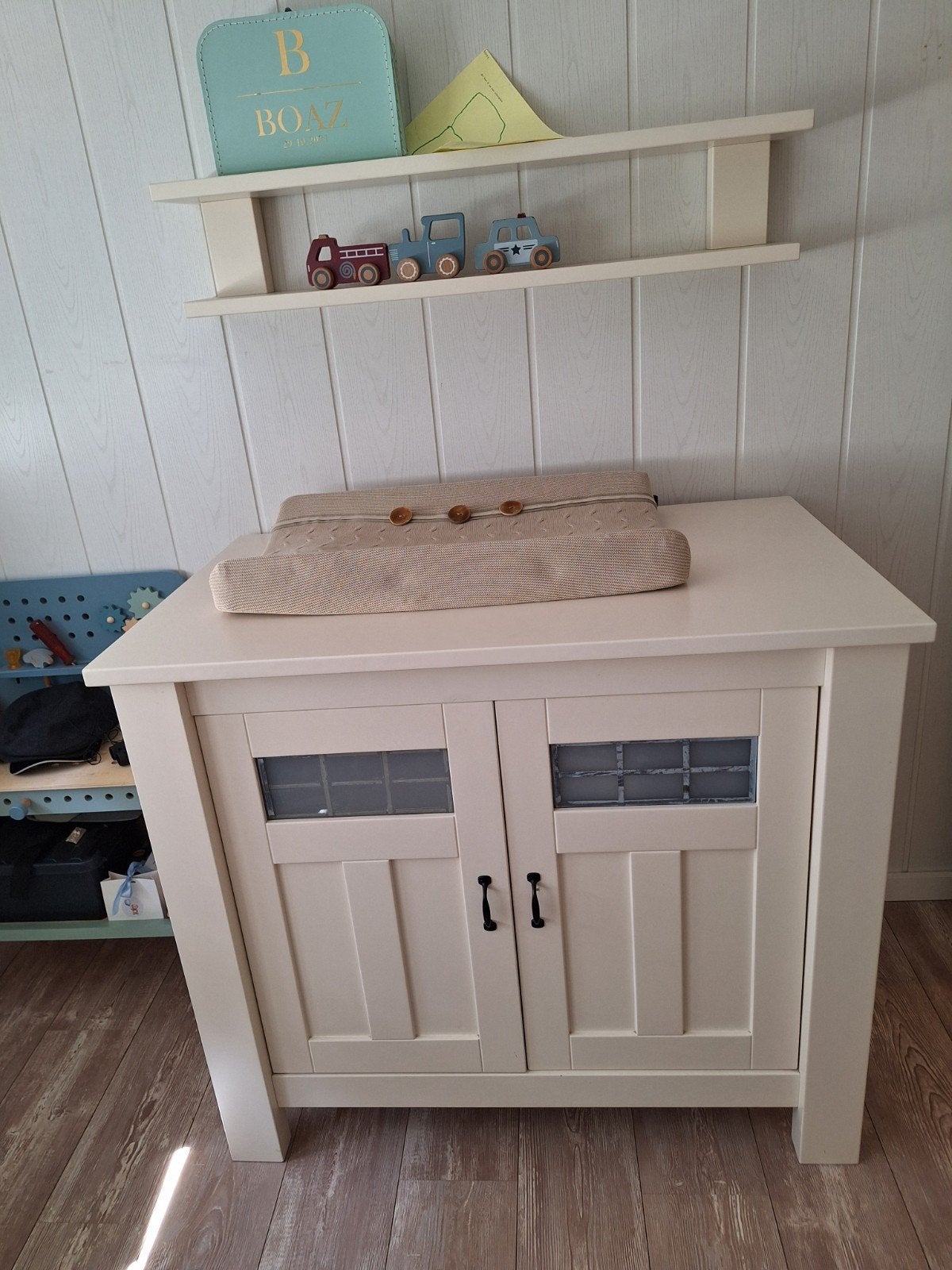 commode/kast met glas in lood details, Ophalen, 50 tot 70 cm, 90 tot 105 cm, 100 cm of meer