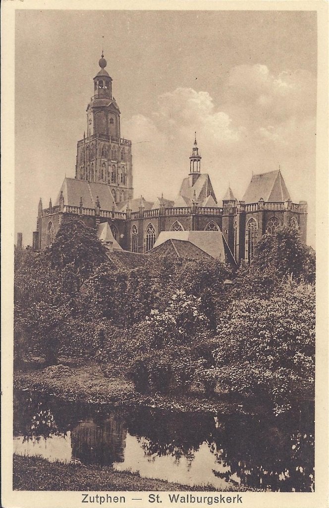 Zutphen Walburgskerk Oude Ongelopen Ansichtkaart (9908 ), Ophalen of Verzenden, 1940 tot 1960, Ongelopen, Gelderland