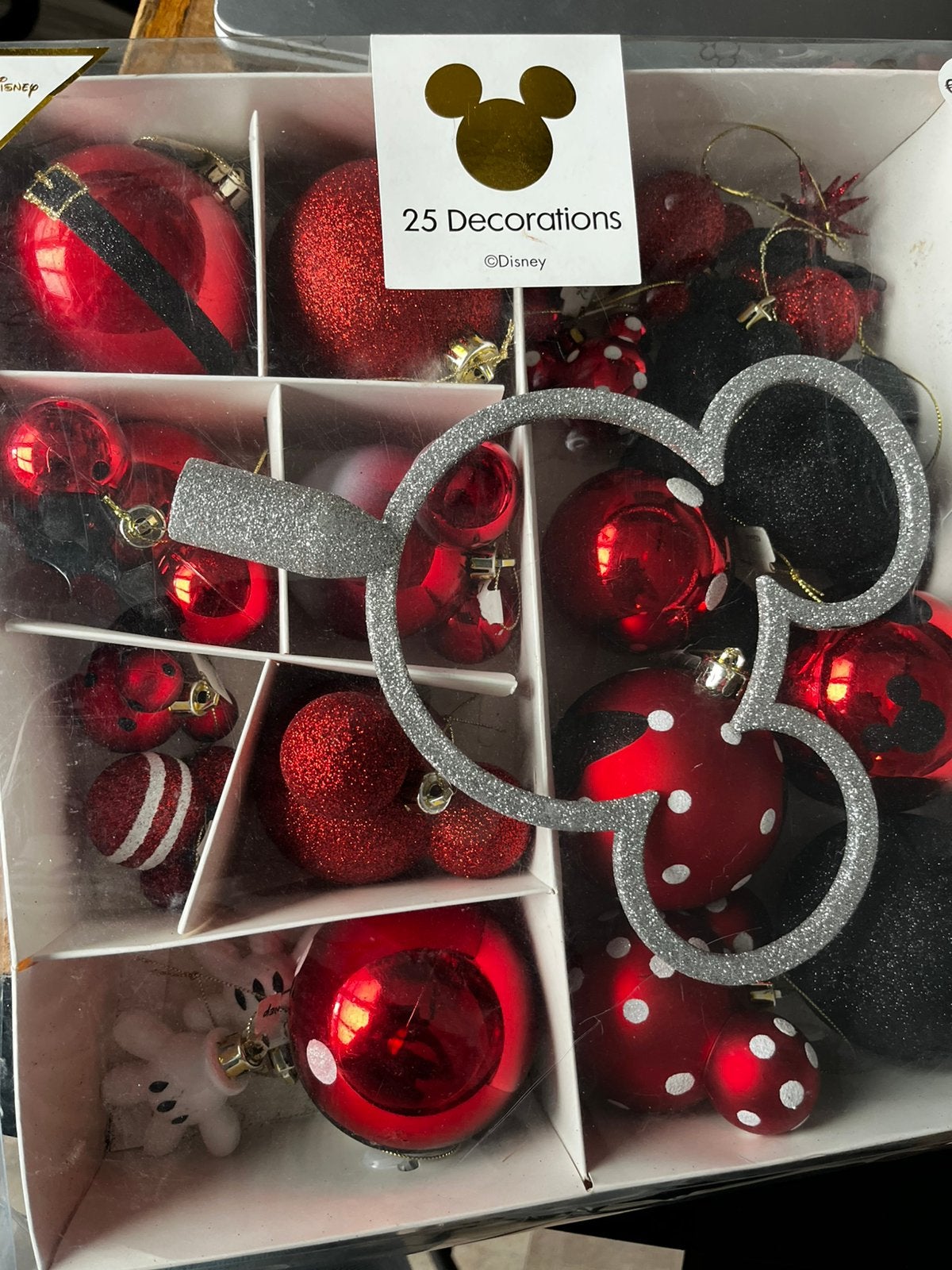 Mickey mouse kerstballen en mickey mouse piek, Ophalen, Gebruikt