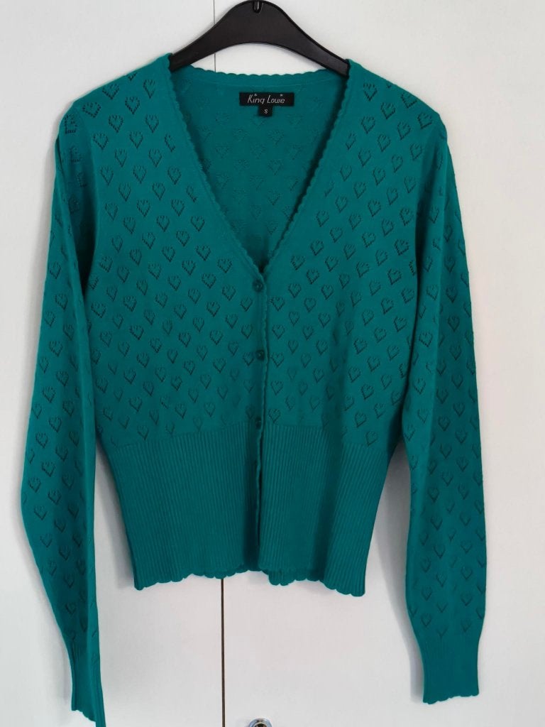 Blauwgroen vestje King Louie maat S, Ophalen of Verzenden, Zo goed als nieuw, King Louie, Maat 36 (S)