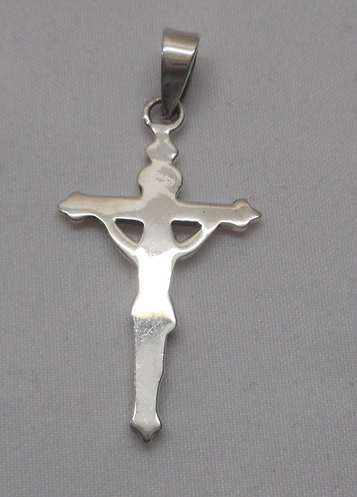 Zilveren kruis hanger nr.1304, Verzenden, Zo goed als nieuw, Kruis of Symbool, Zilver