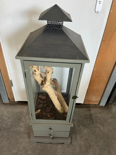 lantaarn met decoratie erin, Ophalen, Gebruikt, Hout