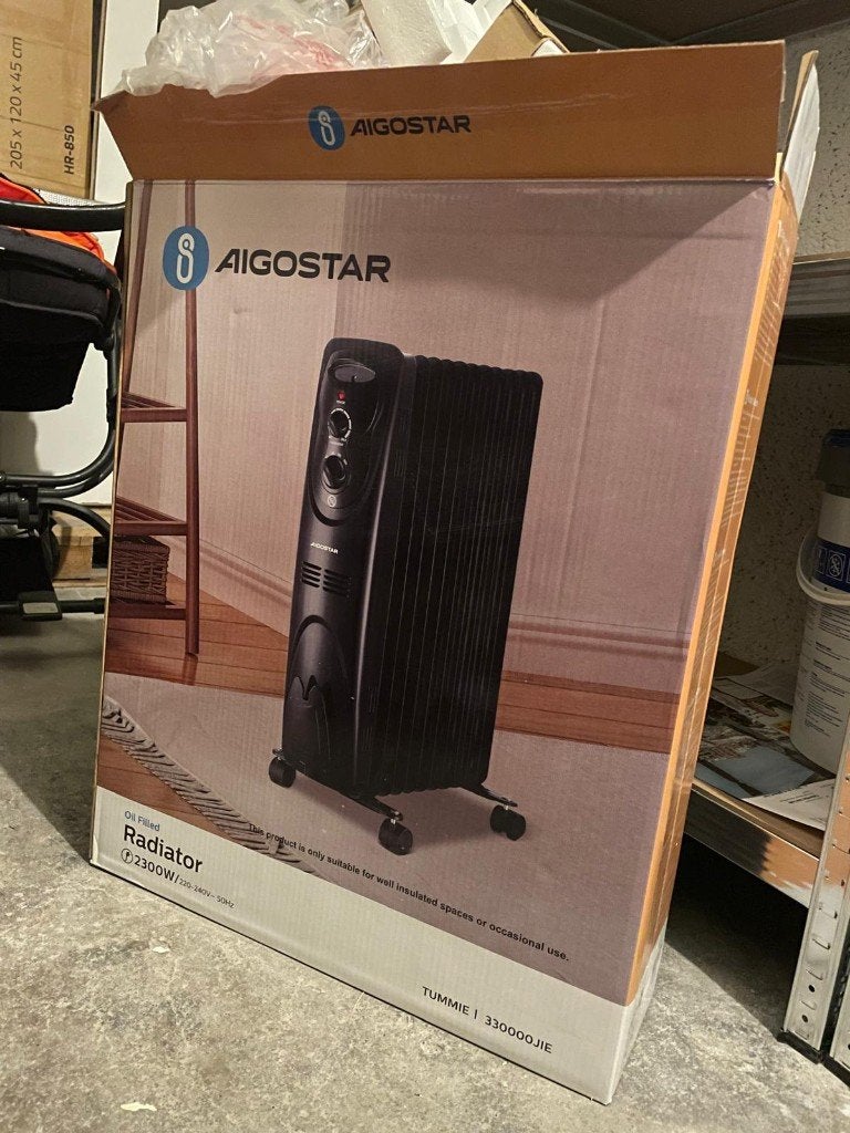 Aigostar Olieradiator 2300W, Ophalen, 30 tot 80 cm, Radiator, Minder dan 60 cm