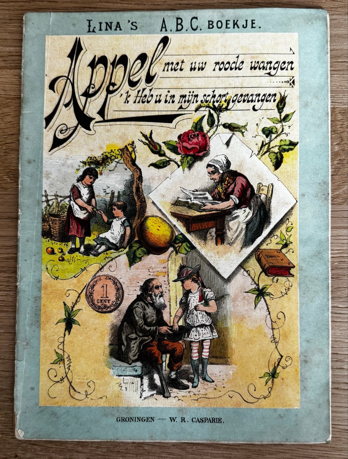 Antiek; Lina’s A.B.C. Boekje; Appel met uw rode wangen,, Ophalen of Verzenden
