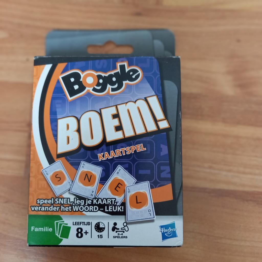 Boggle BOEM! Kaartspel - Hasbro, Een of twee spelers, Ophalen of Verzenden, Zo goed als nieuw, Hasbro